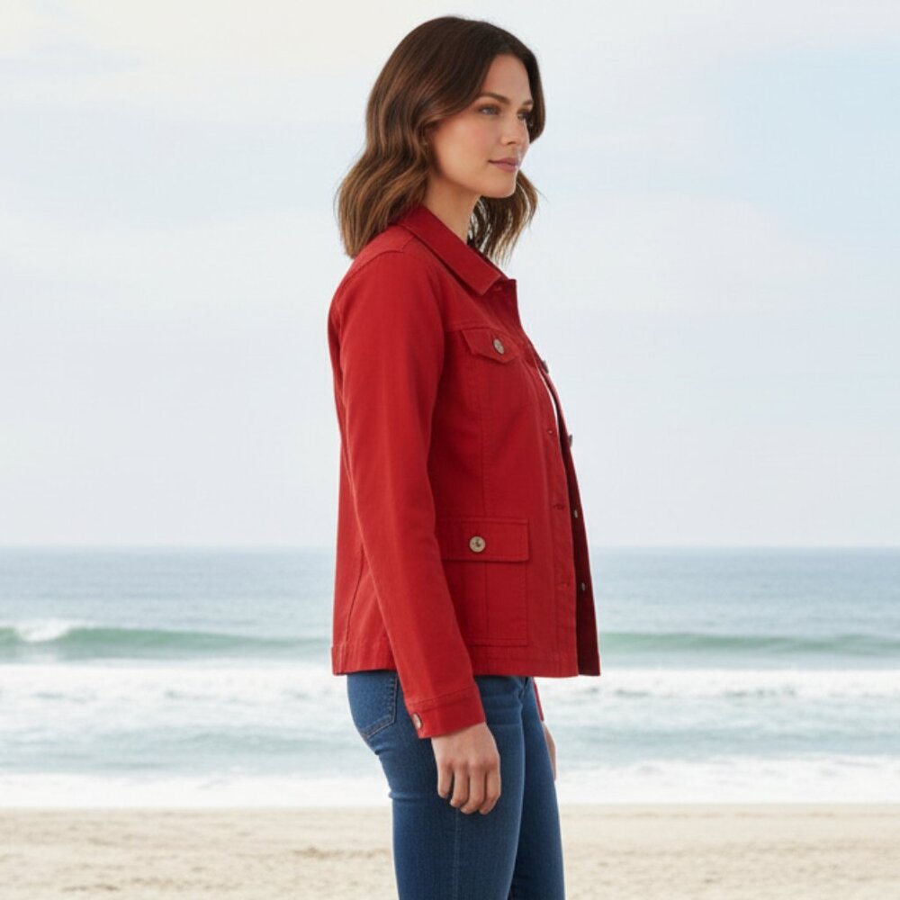 Appleseed's Red Utility Button Up Jacket - Picture 14 of 14